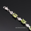 Natürliches Peridot 925 Sterling Silber New Gold Armband